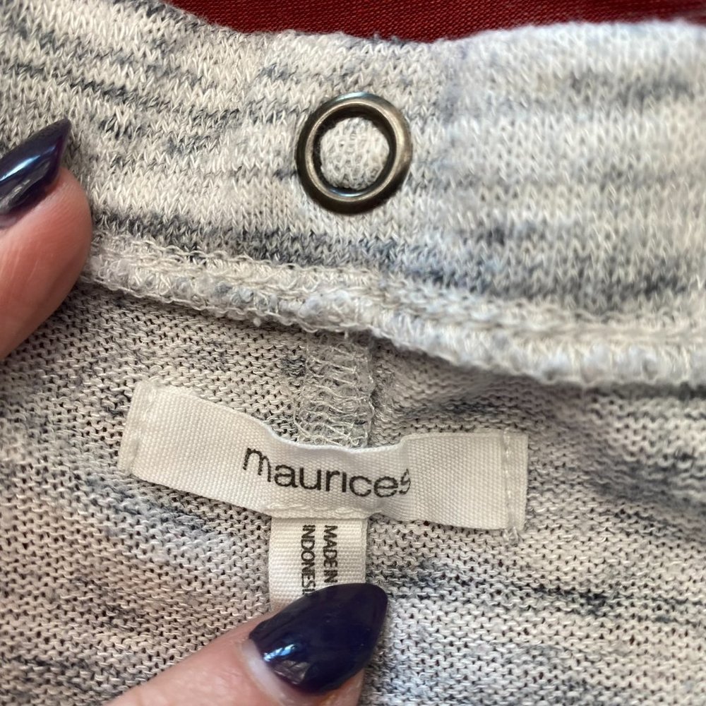 Maurices Space Dye Snap Long Sleeve Top Gray - Picture 4 of 7